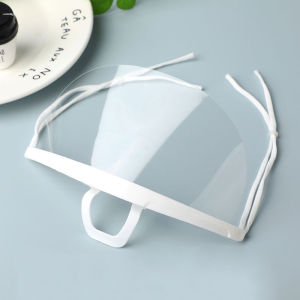 Spit Guard Reusable Anti Fog Protection Transparent Clear Mouth Mask With Adjustable Strap AT