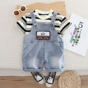 Baby Clothes Sets overalls lovable Baby clothes Denim shorts Two-piece set Cool Max Kids Summer Clothes​ high quality