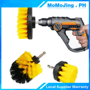 3Pcs Electric Drill Brush Round Cleaning Brush For Carpet Glass Car Tires Household Cleaning Kit