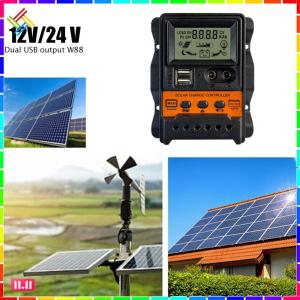 Efficient Solar Power Controller 12V 24V with LCD Screen Dual USB Output for Renewable Energy Projects