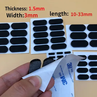 10PCS Thick 1.5mm Anti-slip Self Adhesive Silicone Rubber Feet Pad Shockproof Oval Mat Protectors For Keyboard Base Cabinet