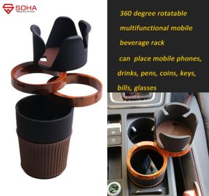 AM-40 Dudukan Cangkir Botol Minum Mobil Fitur 4 in 1 Bisa Muter 360 Organizer Mobil Interior
