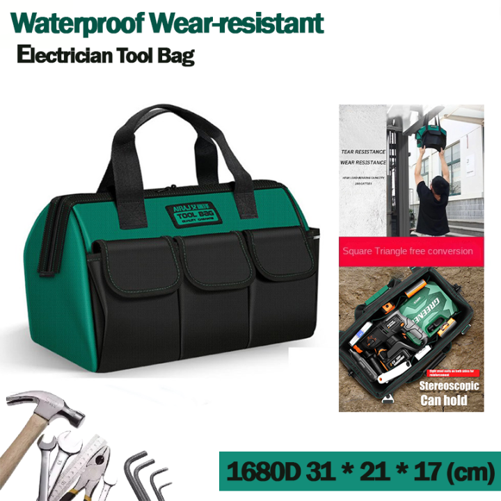 Multifunction Tool Bag, Large Size Wide Neck Adjustable Shoulder Strap