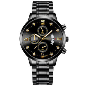 FNGEEN 5080 Jam Tangan Pria Anti Air Original 100% Stainless Steel Kasual Fashion Quartz Cowok Watch