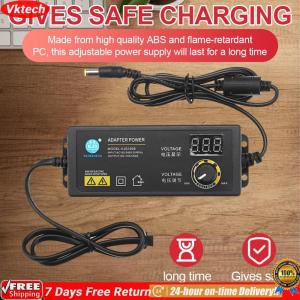 【Ready】【Vktech】3-36V 60W Power Adapter Adjustable Voltage with Display Screen US Plug