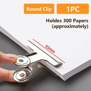 GORGE Stainless Steel Round Clip Metal Universal Stationery Clip High Quality Multifunctional Clamp Students