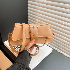 SKM Womens Leather Buckle Design Sling Shoulder Bag BG1040 Beg Perempuan