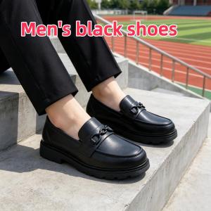 Womens Fashionable Round-Toe Black Shoes Non-Slip Waterproof Rubber Slip-On Stylish Flat Shoes for School & Work Classic Design Comfortable Fit Versatile Style