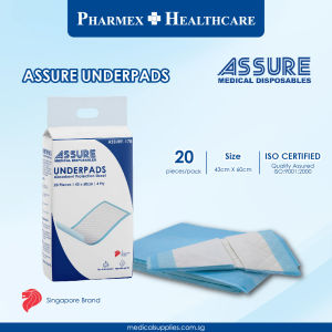ASSURE Underpads 17" x 24" 43cm x 60cm 4-Ply 20S/Pkt