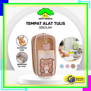 MI-A61 Tempat Pensil Anak Transparan Motif Kartun Pencil Case Multifungsi Ala Korea Pouch Serbaguna / Tempat Alat Tulis Tempat Pulpen Perlengkapan Sekolah