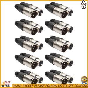 [YoungStyle] 20pcs 3 Pin Microphone Audio Cable Plug Socket Panel Mount Chassis 10 Male 10 Female MIC Adapter XLR Adapter for Mixer Amplifier
