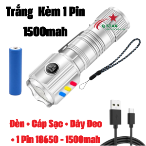 Đèn Pin Cầm Tay Mini Siêu Sáng G 45 Trang Bị 4 Led Sáng 2000lume Chiếu Toả Có Khuy Cài Và Nam Châm