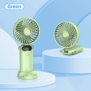 GOOJODOQ Kipas Angin mini Fan Rechargeable Portable USB Fan 10000mAh 5-Speed Wind LED Display Handheld Rechargeable Desk Cooling Fan
