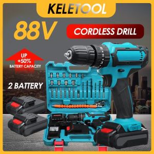 Metal Mart 588V Cordless Electric Impact Drill 3 In 1 13mm Hand Hammer Drill Screwdriver for household hardware tools