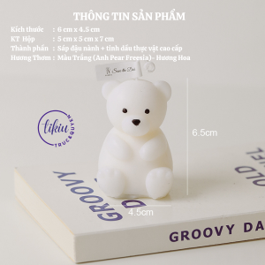 Nến Thơm Handmade TIKIU 3D GẤU NGỒI KUTE Trang Trí Decor Phòng Quà Tặng Phong Cách Hàn Quốc Sáp Đậu Nành Tự Nhiên 2023