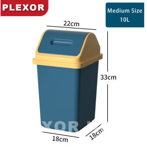 Plexor 10L/12L nhà nhựa lật Top wastebasket với nắp phòng tắm Thùng rác với kín mùi miễn phí Nắp PP Thùng rác rác giỏ đựng giấy hộ gia đình công suất lớn Thùng rác tiết kiệm không gian Kiểm soát mùi
