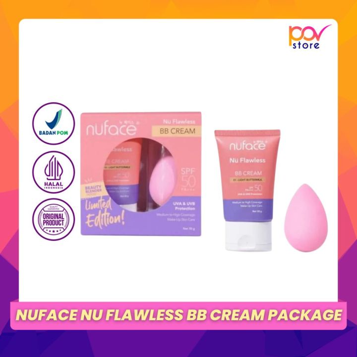 Nuface Nu Flawless BB Cream Package - Paket BB Cream -02 Medium LattePOV Store