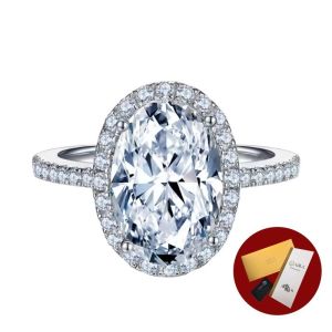 Diamcity (Free Gra Certificate) Cincin Moissanite 5 Karat Wanita Mewah