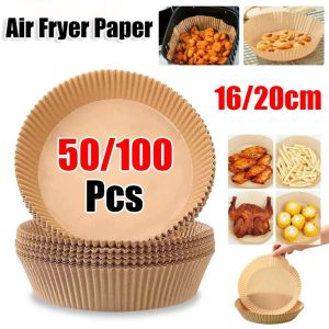 RISEDOT 20/50/100Pcs ไม่ติด กระดาษสำหรับหม้อทอดอากาศ ใช้แล้วทิ้ง หลักฐานน้ำมัน กระดาษรองอบ ทนทาน ป้องกันน้ำ แผ่นรองอบ สำหรับมัฟฟินและคัพเค้กในหม้อนึ่ง