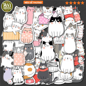 Sticker Cute Cat chống nước dán laptop điện thoại đàn guitar mũ bảo hiểm. MSP: SV142