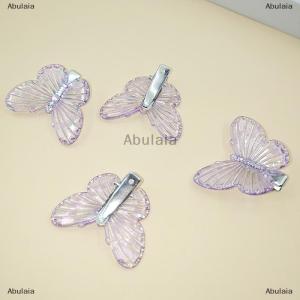 [COD] Abulaia Purple Butterfly Hairpins Girl Hair Clips Barrettes Women Sweet Hair Ornament Rainbow Headwear Fashion Hair Accessories