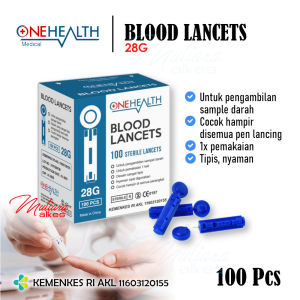 Blood Lancet GEA ONEHEAL 28G - Jarum pengambil sample darah isi 100pcs