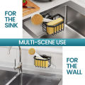 TAILI Sponge Holder with Strong Suction Cup, Dish Sponge Caddy Inside Sink Removable, Rustproof Aluminum for Sponges, Brushes, Stoppers and Scrapers - Black. 