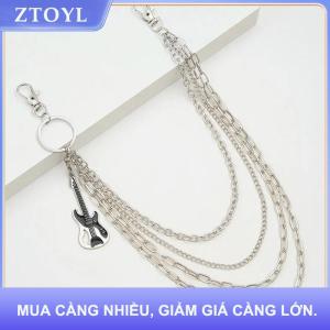 【ZTOYL】 Multilayer kim loại đàn guitar Mặt dây chuyền quần chuỗi hip hop eo Keychain jeans chuỗi phụ nữ hợp thời trang đồ trang sức phụ kiện Quà Tặng
