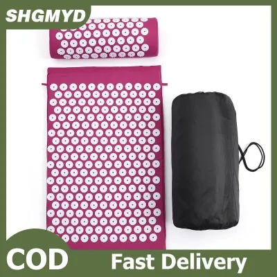 SHGMYD 1 bộ bấm huyệt Yoga Mat đệm massage cơ thể kim với gai gối chân Massager tập thể dục Pilates