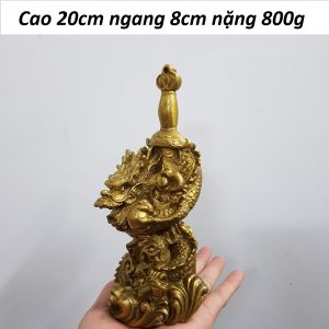 tượng rồng cuộn kiếm bằng đồng MS51e