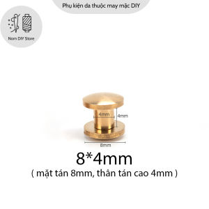Đinh Tán Vít Chicago Ren Vặn Đầu Lồi Chữ I Đồng Thau Đúc Phụ Kiện Làm Đồ Da Thủ Công Handmade DIY