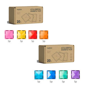 MiDeer Colourful Magnetic Tiles Magnet Building Square Shapes Car Track Animal Building Contraction Jurassic Adventure