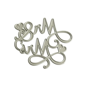 Trái tim Mr Mrs kim loại cắt chết khuôn dập nổi khuôn mẫu cắt chết cho ảnh Tạp Chí scrapbooking trang trí