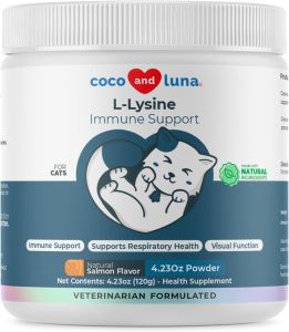Bổ sung L-Lysine cho mèo 900mg/cuốc - Bổ sung cho mèo bị hắt hơi và sổ mũi cảm lạnh hỗ trợ miễn dịch chức năng mắt và sức khỏe hô hấp - Bột Lysine