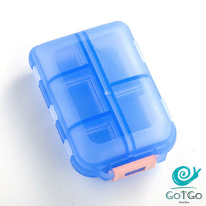 GotGo【มีสินค้าในสต๊อก】 กล่องเก็บยา เก็บของอเนกประสงค์ 10 ช่อง ป้องกันความชื้น ขนาดเล็ก แบบพกพา Storage box