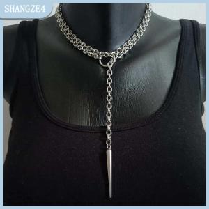【SHANGZE4】 Punk Stud Vòng cổ Gothic đồ trang sức BAT cường điệu Y2K O-ring thiết kế hợp Thời Trang Choker cho phụ nữ người đàn ông