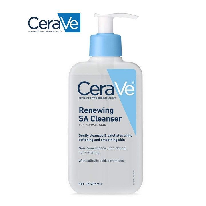 CeraVe Renewing SA Cleanser Salicylic Acid Face Wash with Hyaluronic ...