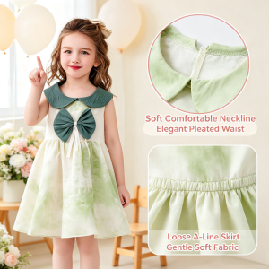 AILEBE Kids Dresses Sleeveless Formal Casual Dress Fashion Cute Design Perfect For Birthday Party Wedding Christening OOTD Pambahay Pang Gala For Baby Girls 1-5 Years