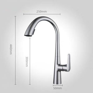 SUS304 Kitchen Faucet 304 Stainless Steel Pull Out Faucet Mixer Tap Sink Tap Kepala Paip Sinki Paip Dapur 360 Rotate