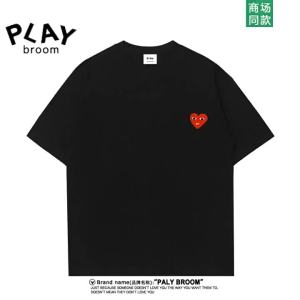 PLAY&BROOM Summer American-style heavy-duty short-sleeve mens pure cotton trendy casual fashion t New versatile couples shirt