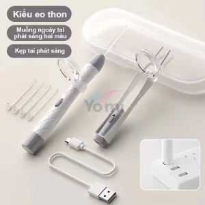 Dụng Cụ Vệ Sinh Tai Có Đèn led Bằng Silicon Mềm Cho Bé,Bộ dụng cụ lấy ráy tai cao cấp an toànCó Thể Dùng Làm Quà Tặng