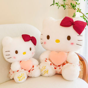 Love hello kitty Cat doll plush toy cute cartoon kitty plushie doll girl sleeping pillow birthday gift