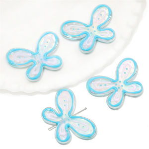 46x33mm 1pc/bag Acrylic Dropped Oil Hand Painted Butterfly Beads For DIY Bracelet Necklace Earthing Jewelry Accessories