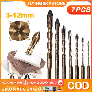 7 Cái Mũi Khoan Gạch Hình Lục Giác Chữ Thập Đa Năng Cho Dụng Cụ Mở Lỗ Bê Tông Gốm Thủy Tinh Bộ Dụng Cụ Mũi Khoan Tam Giác Hợp Kim Cứng
