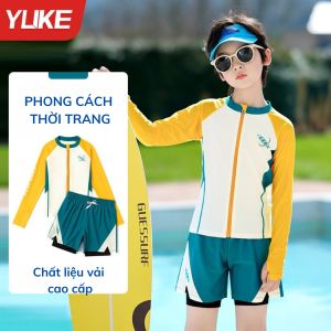 Đồ bơi bé trai dài tay quần đùi 2 lớp khóa kéo trước tiện lợi dễ mặc hàng chính hãng cao cấp mẫu mới nhất YY1181