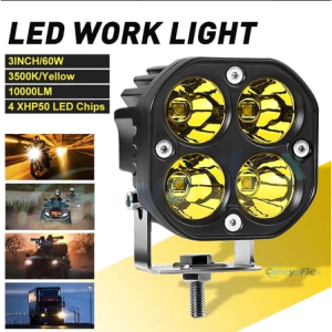 Lampu sepeda motor LED Lampu Mengemudi Warna Ganda 6000K Putih 3000K Kuning 120W / Pair 9000lm Super Bright Electric Motorcycle