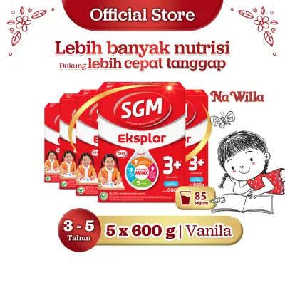 SGM Eksplor 3+ dengan IronC Susu Bubuk Rasa Vanilla 5x600gr - Untuk Usia 3-5 Tahun