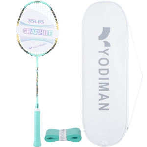 YODIMAN Genuine Original Professional Badminton Racket – M55J High Modulus Carbon Fiber Ultra-Stiff Shaft for Explosive Power Tournament Grade with Bag and Grip