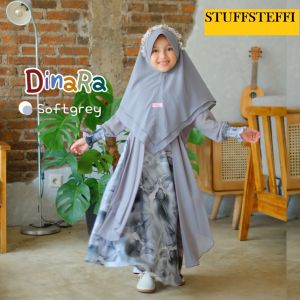 Gamis Anak Lengan Panjang Motif Floral dengan Hijab - STUFFSTEFFI