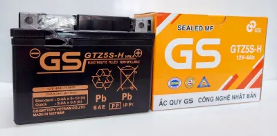 Bình ac quy khô GS GTZ5S-H 4AH Wave RS Rsx Rsv S Nouvo456 Airblade110 Hayate X-Bike SKY Exciter